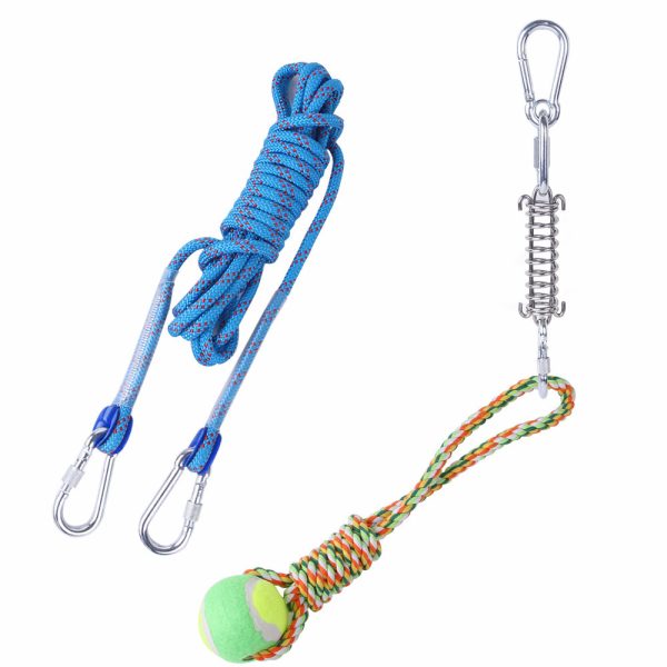 Outdoor Funny Dog Toy Stainless Steel Spring Suspension Cotton String Households Outdoor Toy Training - Image 10