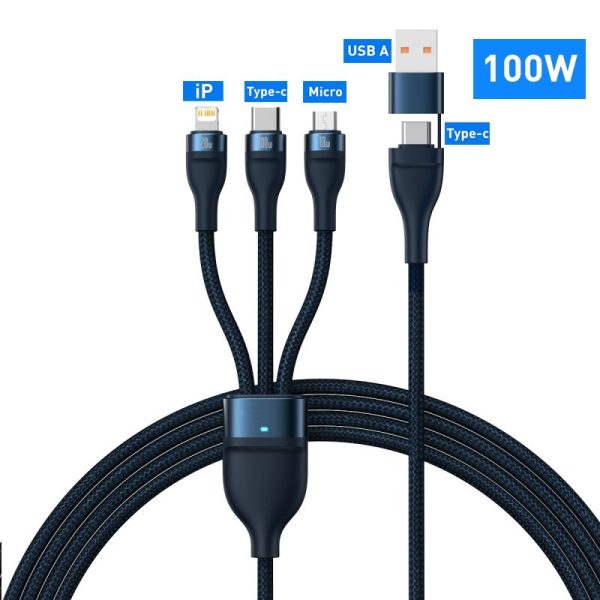 3 In 1 USB C Cable For IPhone 14 Pro 11 Charger Cable 100W - Image 5
