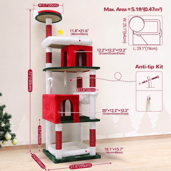 72 Inch Christmas Cat Climbing Rack - Image 5