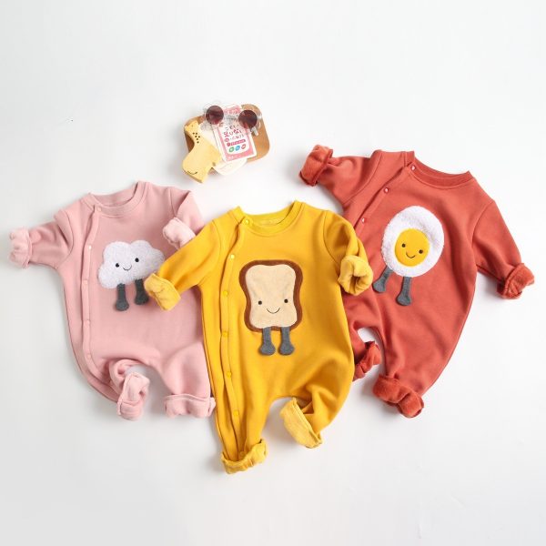 Baby Jumpsuit Autumn And Winter Cartoon Crawling Suit Cotton Long Sleeve