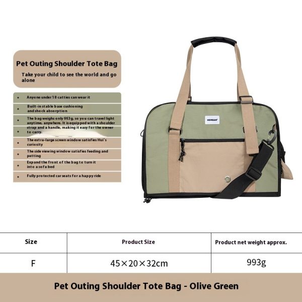 Outdoor Portable One-shoulder Crossbody Breathable Light Canvas Cat Bag Pet Bag - Image 2