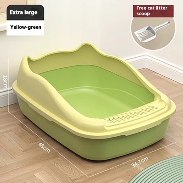 Litter Box Oversized Semi-enclosed Cat Toilet Anti-splash Cat Poop Basin - Image 7