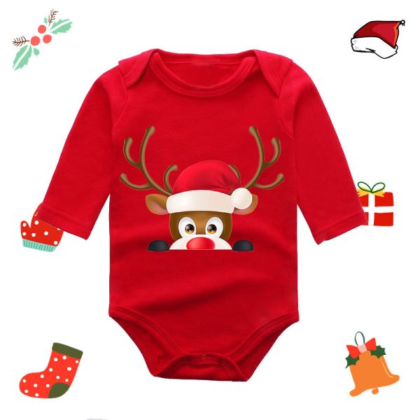 Long Sleeve Red Elk Baby Newborn Jumpsuit - Image 9