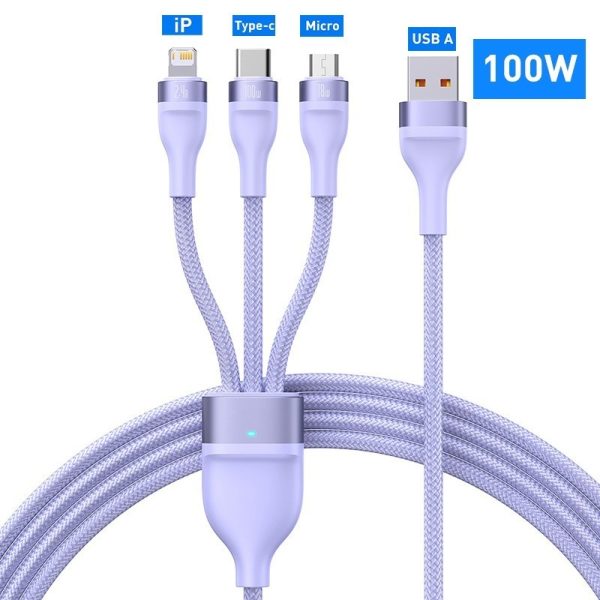 3 In 1 USB C Cable For IPhone 14 Pro 11 Charger Cable 100W - Image 9