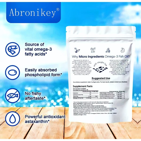 Abronikey Triple Strength  3 Fish Oil Supplements 4200mg Per Serving - Image 4