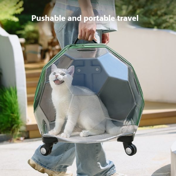 Pet Trolley Portable Cat Luggage Transparent Large Dog Suitcase Trolley Space Capsule