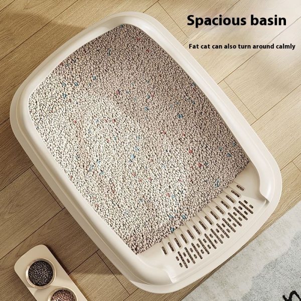 Litter Box Oversized Semi-enclosed Cat Toilet Anti-splash Cat Poop Basin - Image 2