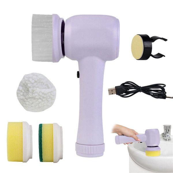 Electric Cleaning Brush 4 In 1 Spinning Scrubber Handheld Electric Cordless Cleaning Brush Portable - Image 2