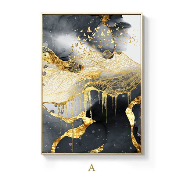 Golden Black And White Wall Art Posters And - Image 3