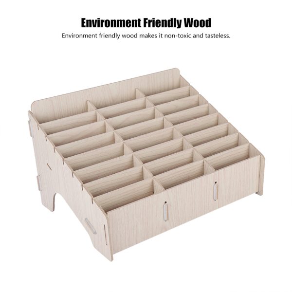 Multiple Cells Wooden Mobile Phone Management Storage Box Clean Desktop Cell Phone Storage Box - Image 9