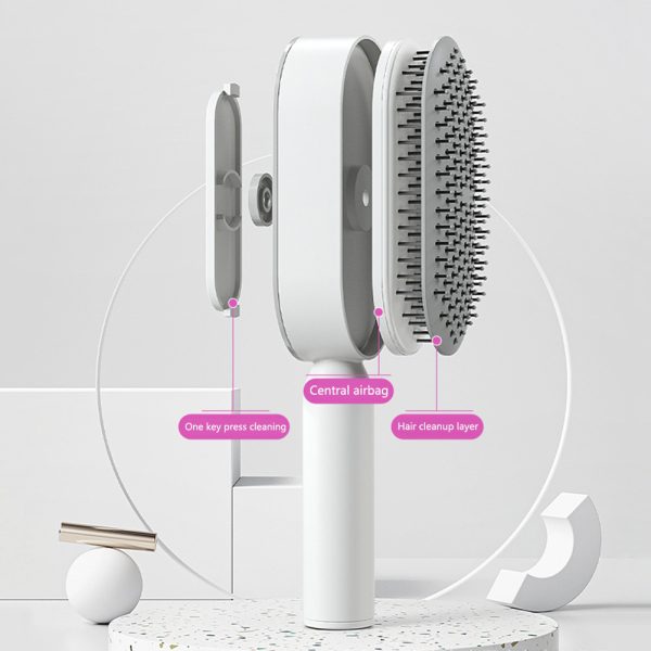 Self Cleaning Hair Brush For Women One-key Cleaning Hair Loss Airbag Massage Scalp Comb Anti-Static Hairbrush - Image 5