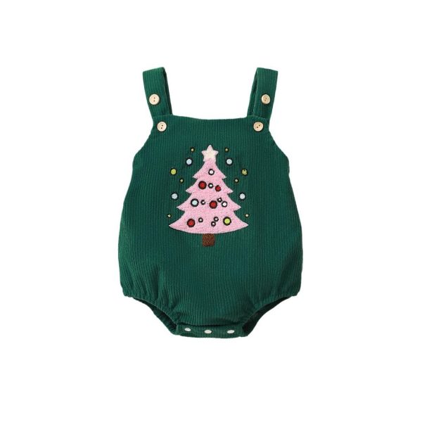 Christmas Corduroy Cute Suspenders Romper - Image 5