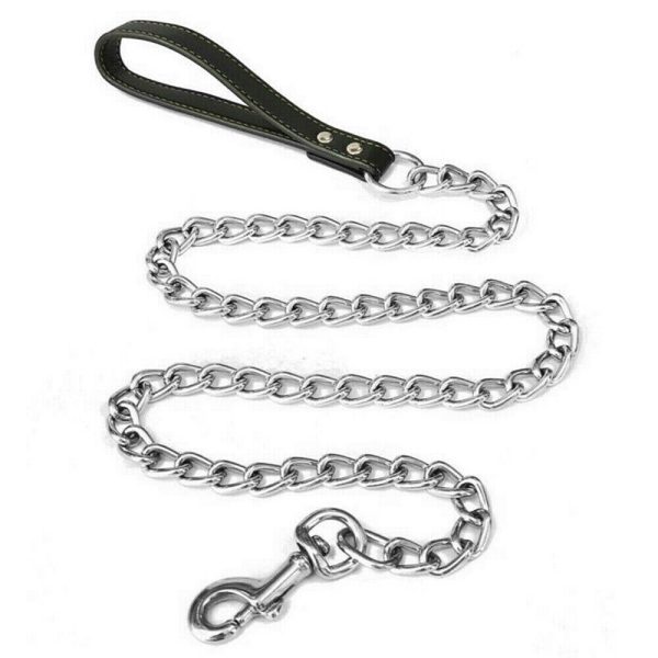 1PCS 1.2m Metal Chain Dog Lead Pet Puppy Leash Long Heavy Duty Anti-Chew Control - Image 8
