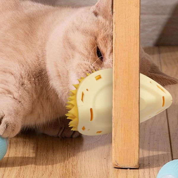 Cat Corner Scratcher Durian Shaped Corner Tickler Cat Mint Self Groomer Toy Kittens Wall Corner Massage Comb Scratcher Board For Indoor Cats - Image 5