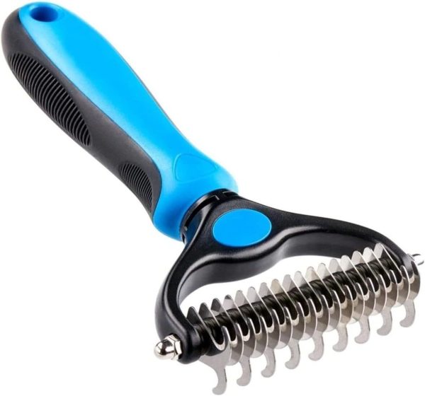 Deshedding Brush For Dog And Cat Pet Grooming Rake Dematting Comb Double Sided - Image 10