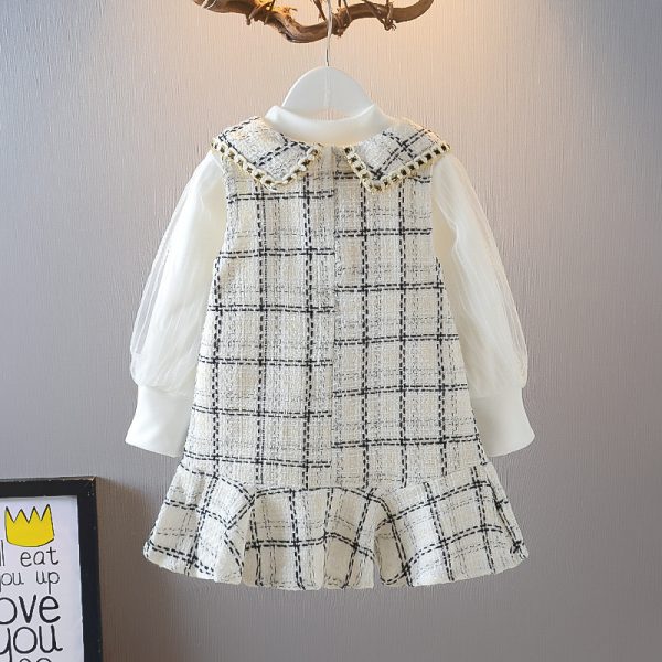 Autumn Girl's Suit Korean Dress Baby Vest Western Style  Two-piece Suit - Image 3