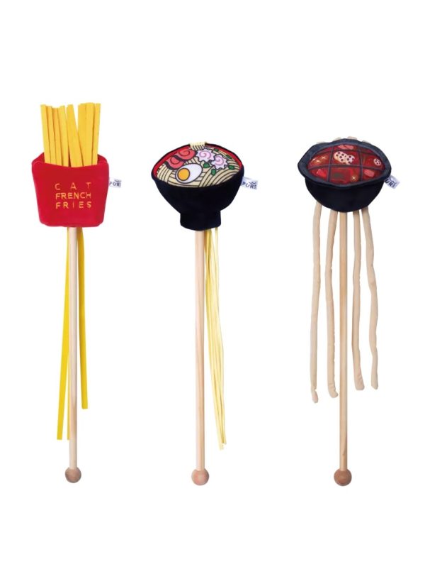 Hot Pot Ramen Fries Funny Cat Stick Toy - Image 2