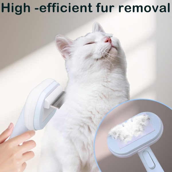 Cat Dog Brush 5 In 1 Pet Grooming Supplies Kit Slicker Brush For Shedding Dematting Undercoat Rake Self Cleaning Comb For Indoor Cats Pet Hair Brushes Multifunction Set - Image 2