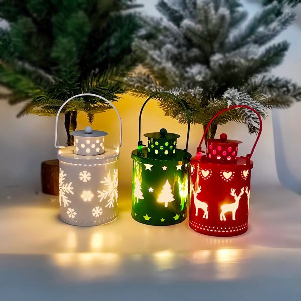 Christmas Candle Lights LED Small Lanterns Wind Lights Electronic Candles Nordic Style Creative Holiday Decoration Decorations - Image 2