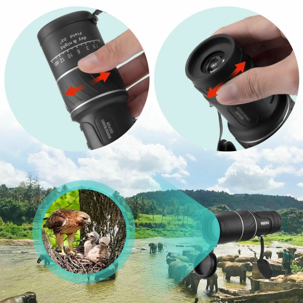 40x60 Day Night Vision HD Optical Monocular Hunting Camping Handheld Telescope Life Waterproof, Anti-Fog Monocular Suitable For Observing Nature Animals - Image 5