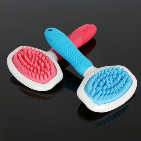 Blue Light High Quality Silicone Pet Dog Cat Grooming Comb Brush For Bathing Cleaning Massage Plastic Brush Comb For Dogs Cats - Image 4