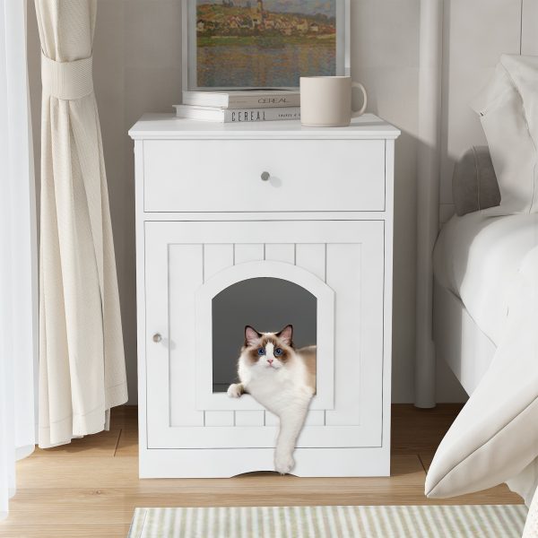 Wooden Pet House Litter Box Fence With Drawers - Image 9