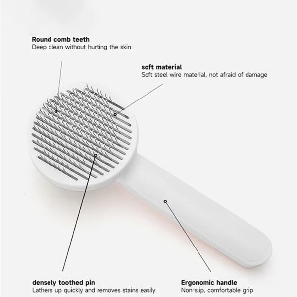 Pet Self Cleaning Cat Brushes, Cat Grooming Brush For Dogs Cats For Long Haired & Short Hair Gently To Remove Loose Undercoat, Mats Tangled - Image 9