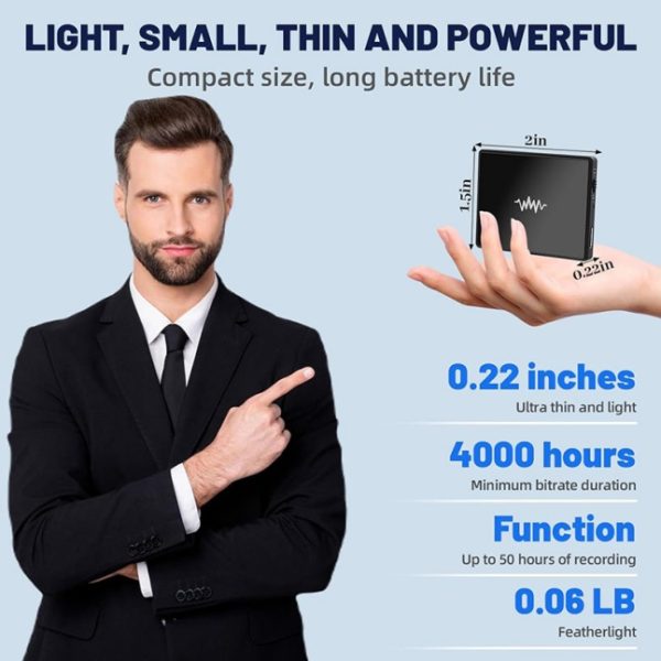 Voice Recorder Ultra-thin Mini Double-sided Built-in Magnet - Image 5