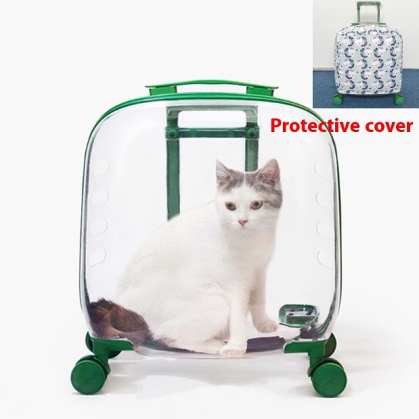 Cat Bag Portable Pet Trolley Bag Space Capsule Transparent Cat Luggage - Image 7