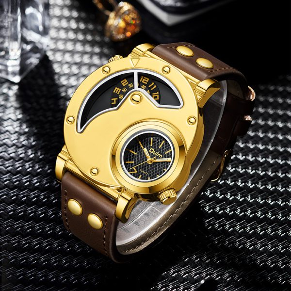 Gold Multi-functional Exaggerated Dial Watch For Men - Image 3