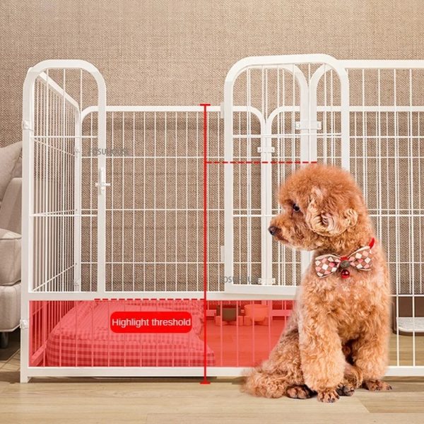 Modern Simple Wrought Iron Pet Fence Dog Cage Small And Medium Size Dog Teddy Corgi Isolation Door Indoor Guardrail Fence Kennel - Image 6