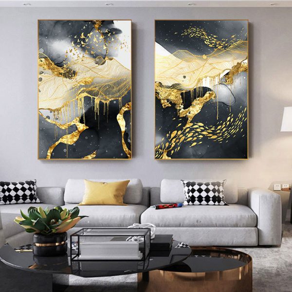 Golden Black And White Wall Art Posters And - Image 5