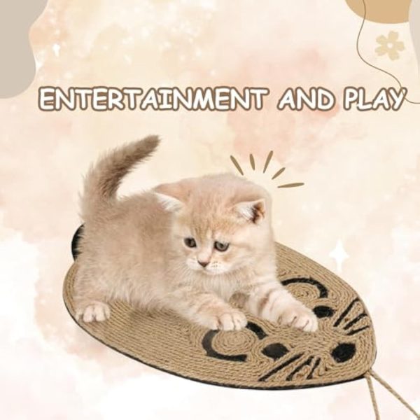 Cat Scratch Pad Made From Sisal Material Comfortable Cat Scratchers For Indoor Cats With Attractive Mouse Shape Cat Scratching Board As Furniture Protector For Happy Cats - Image 7