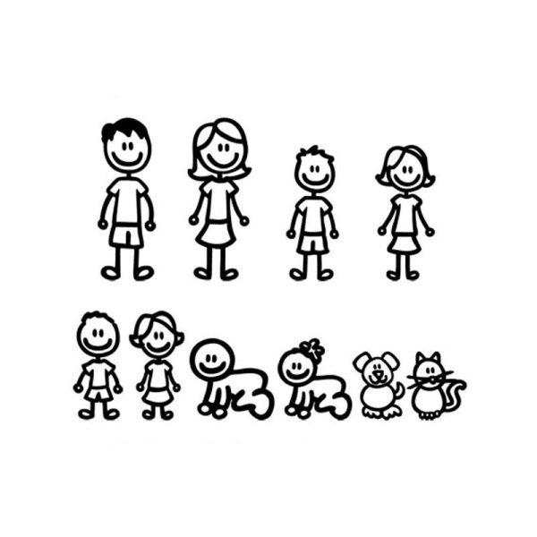 Big Family Cartoon Car Stickers Funny - Image 6