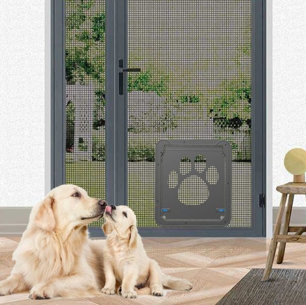 Way Lockable Plastic Pet Big Dog Cat Door For Screen Window Safety Flap Gates Pet Tunnel Dog Fence Free Access Door For Home - Image 4