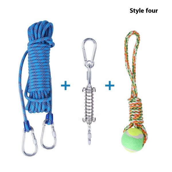 Outdoor Funny Dog Toy Stainless Steel Spring Suspension Cotton String Households Outdoor Toy Training - Image 9