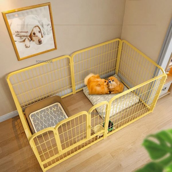 Modern Simple Wrought Iron Pet Fence Dog Cage Small And Medium Size Dog Teddy Corgi Isolation Door Indoor Guardrail Fence Kennel - Image 10