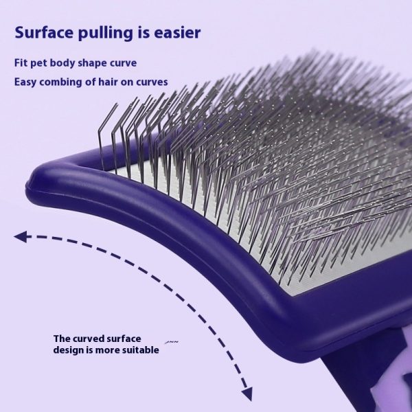 Pet Beauty Cat Bristle Hard Curved Needle Comb - Image 2