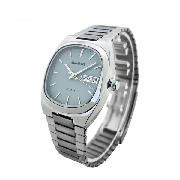 Fashion Simple Square White Shell Steel Belt Quartz Watch - Image 5