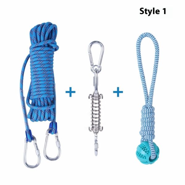 Outdoor Funny Dog Toy Stainless Steel Spring Suspension Cotton String Households Outdoor Toy Training - Image 6