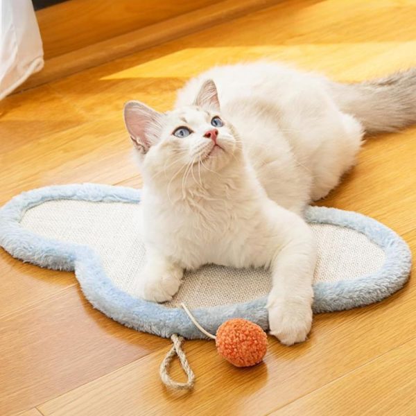 Cute Cat Scratching Mat Wall Mounted Natural Sisal Cat Scratch Pad Cartoon Design Durable Furniture Protector For Indoor Cats - Image 2