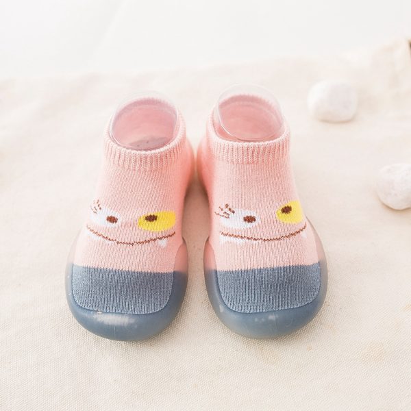 1 Pair Baby Socks Shoes Wear Resistant Flexible Rubber Sole Breathable Baby Infant Toddler Socks Shoes Pink 22/23, Inner Length 13.5cm / 5.3in - Image 3