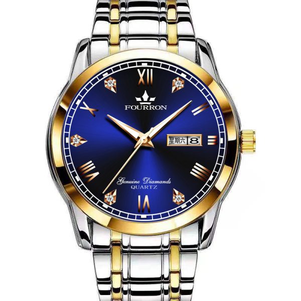 New Luminous Double Calendar Quartz Stainless Steel Waterproof Men's Watch With Watch - Image 8
