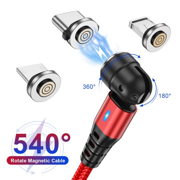 3-in-1 Magnetic Data Cable 540 Rotating Connector 5A Fast Charging - Image 6