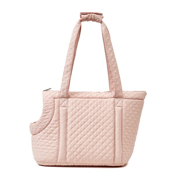 Autumn And Winter Rhombus Korean Style Quilted Pet Portable Single-shoulder Bag Cat Teddy Travel Portable Pet Bag - Image 5
