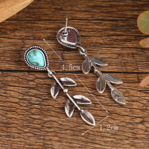 Creative Long Ethnic Style Earrings Drop Leaf Shape - Image 4