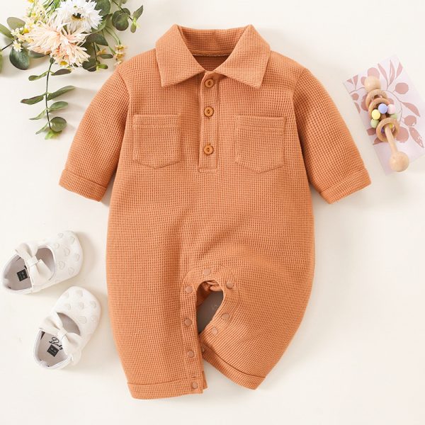 Spring And Autumn Fashion Personalized Baby Waffle Jumpsuit