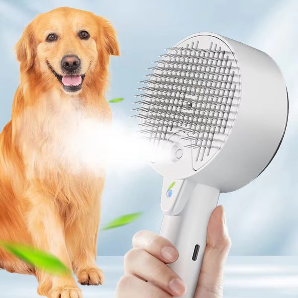 Cat Dog Steamy Brush Steam Brush Electric Sprayer For Massage Pet Grooming Tool Shedding 3 In 1 Electric Sprays Massage Combs - Image 2