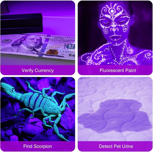 UV Flashlight LED Handheld Blacklight Flashlight Mini Light Torch Detector For Dog Pet Urine Stains Bed Bugs And Scorpions Batteries Not Included - Image 6