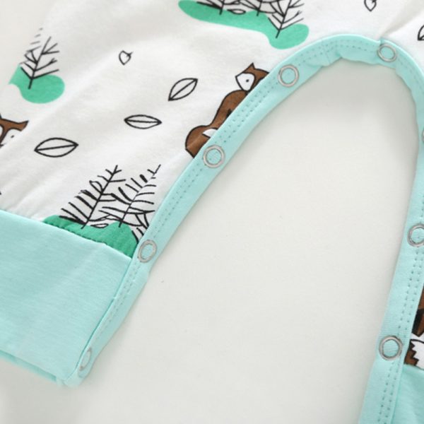 Autumn Newborn Newborn Cartoon Print Long Sleeve One Piece - Image 4